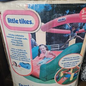 Little Tikes Inflatable Playhouse with Pink and Green Design